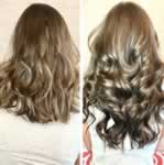 Ashley Grey Salon: Wavy brown extensions back