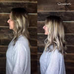 Hillary Small: Blonde wavy extensions